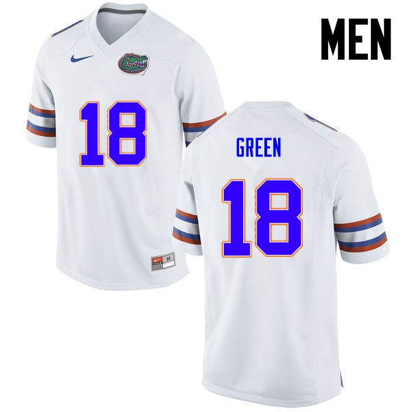 Florida Gators Men #18 Daquon Green College Football Jersey White